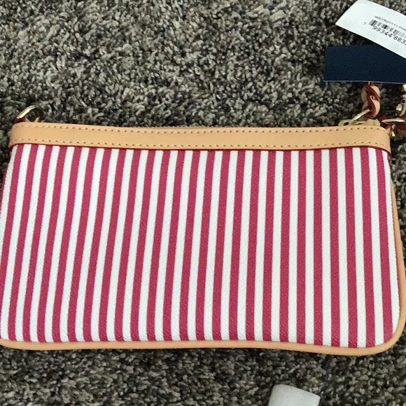 Dooney & Bourke pink & white striped bag/wristlet. New with tags. - Picture 7 of 9